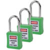 Safety Lockout Padlocks 3 Master Keyed 38mm Green