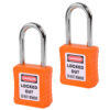 Safety Lockout Padlocks 2 Keyed Alike 38mm Orange