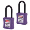 De-Electric Lockout Padlocks 2 Keyed Alike 38mm Violet